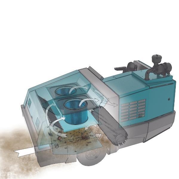 800 Ride-On Sweeper Internal Illustration